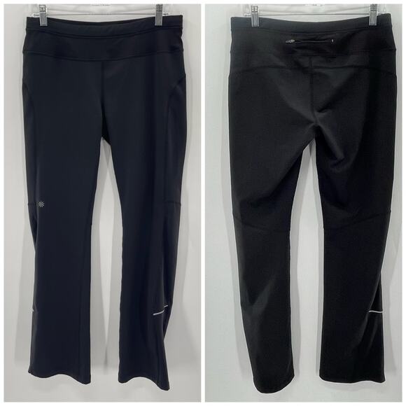 Athleta Runabout Wide Leg Flare Yoga Sporty Gym Pants Stretch Black Size Medium - Picture 2 of 10